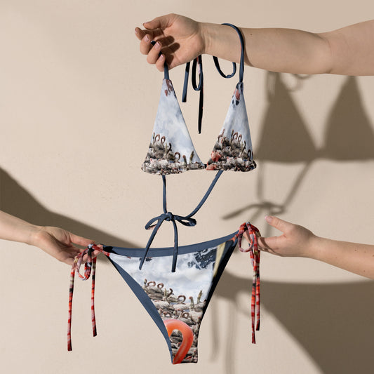 "Flaminko Glitch" Recycled String Bikini